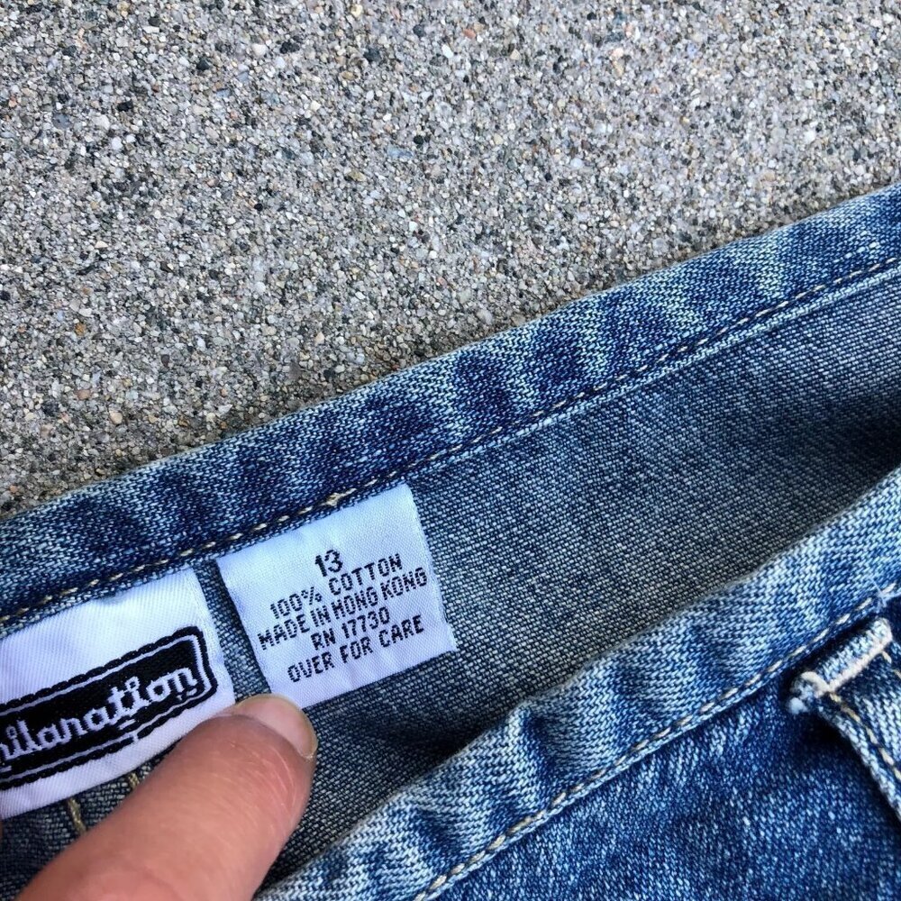 VTG 90s XHILARATION Straight Leg Jeans Women's 13 Loose Retro Fit Denim Blue - Picture 9 of 11